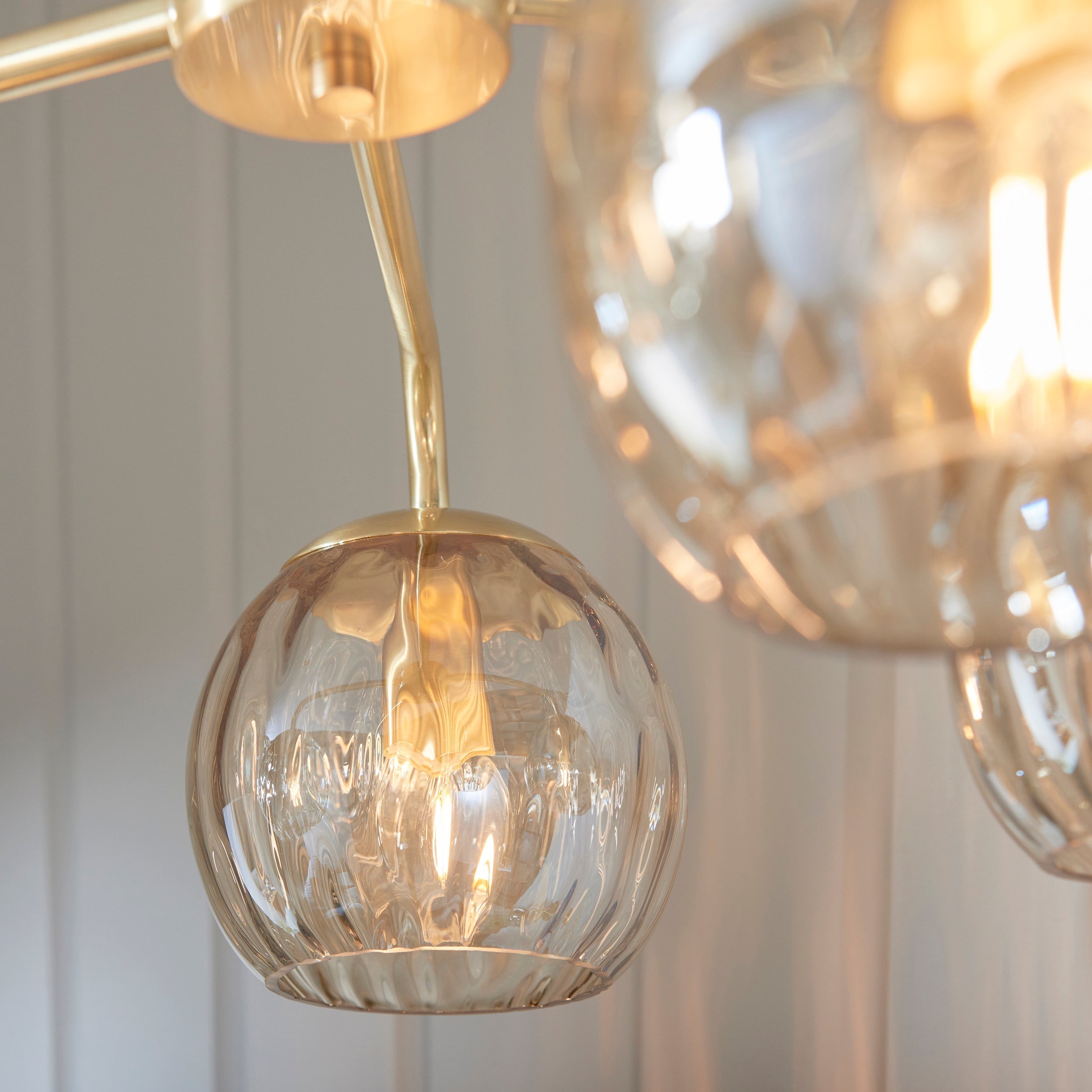 LustreGlow | Elegant Modern Satin Brass 5-Light Pendant Chandelier 5