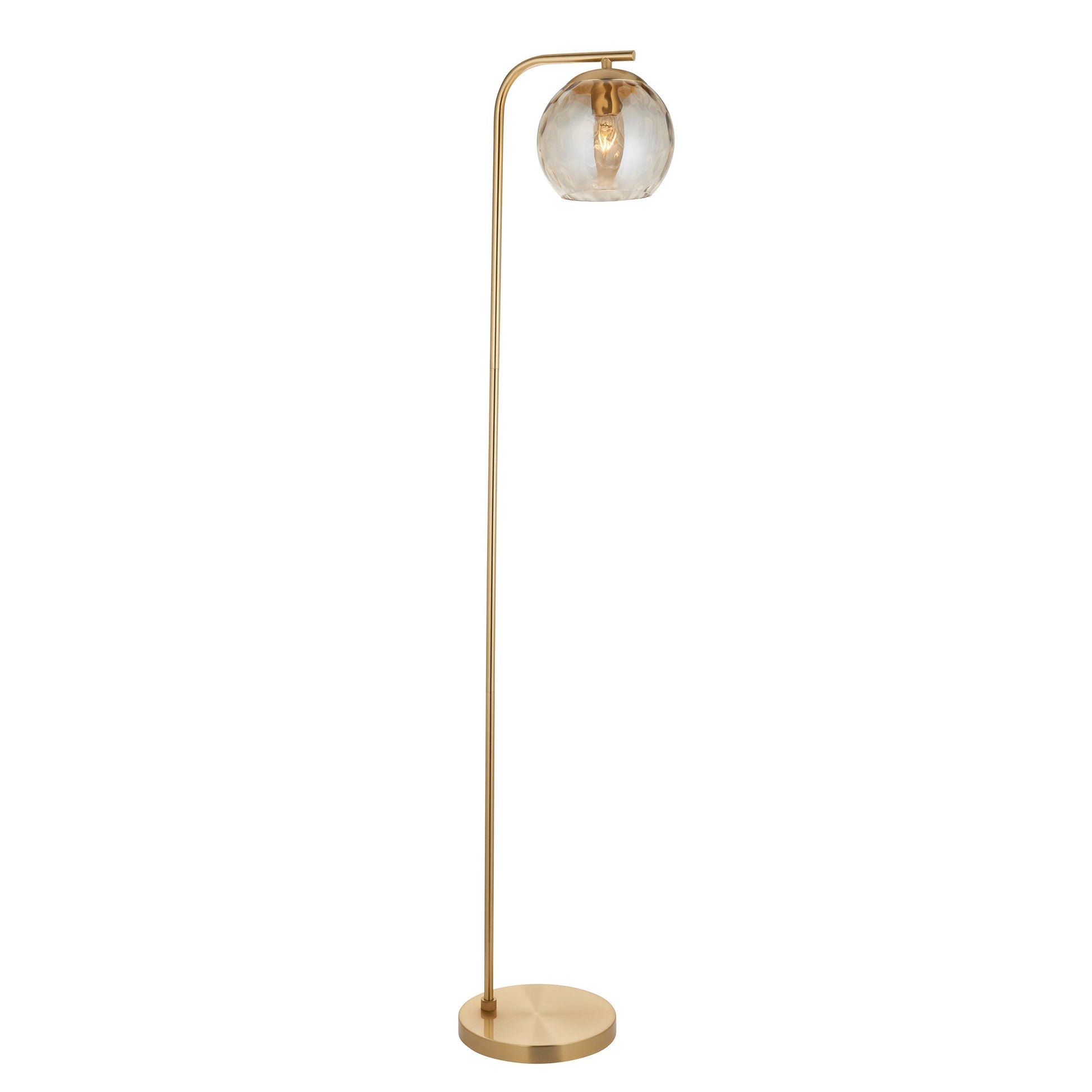 LustreGlow | Elegant Satin Brass Modern Floor Lamp Design 2