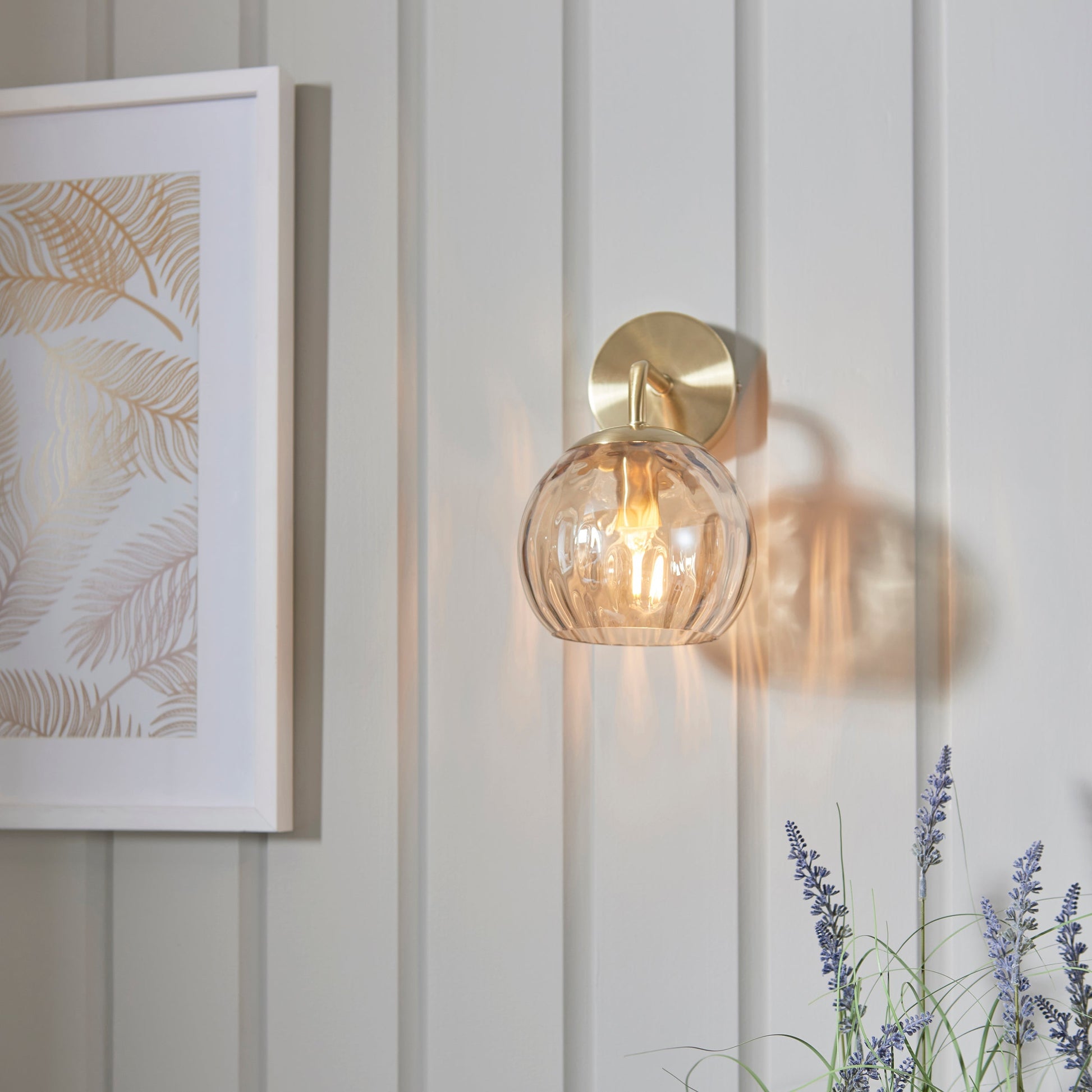 LustreGlow | Elegant Satin Brass Modern Wall Light Fixture 4