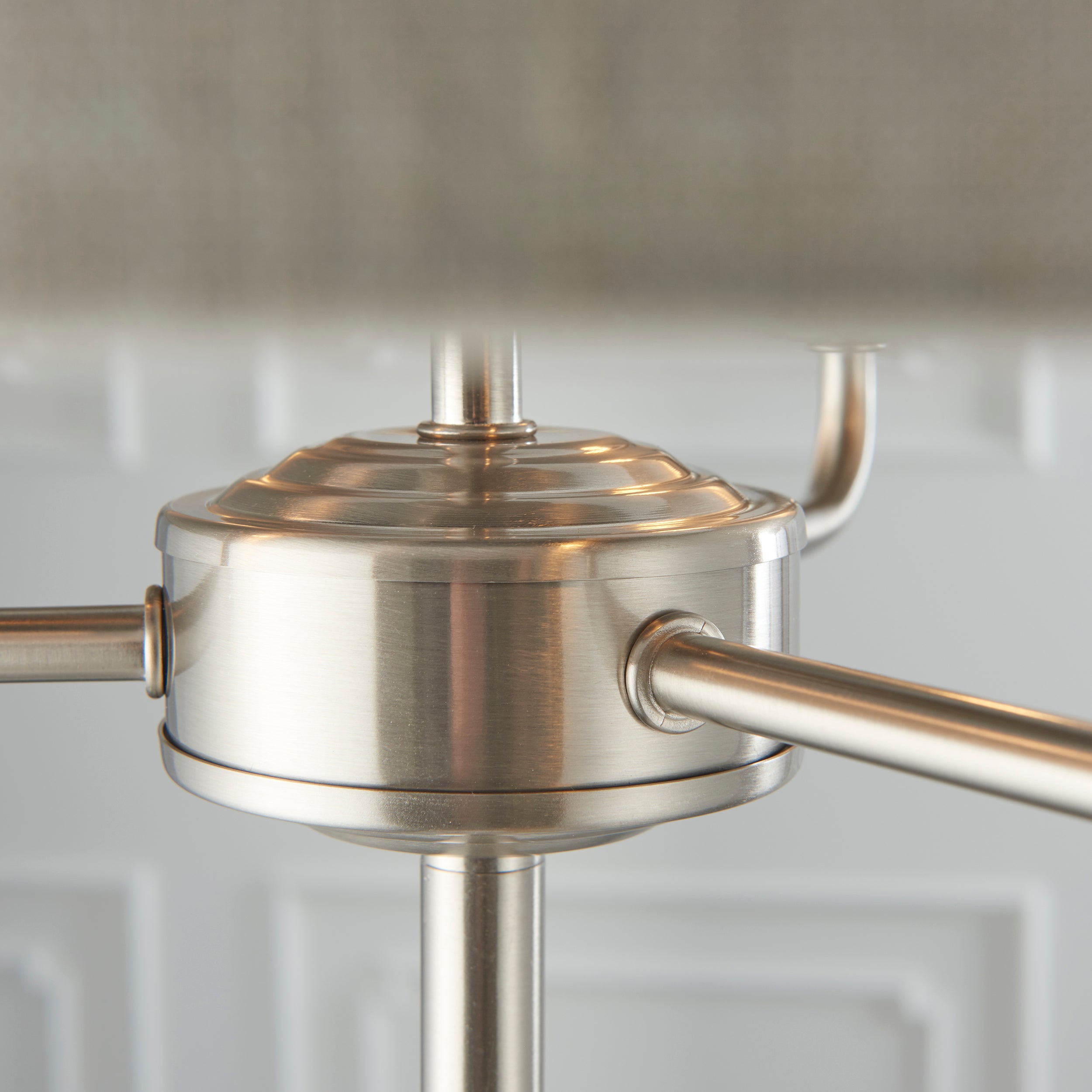 Freyza - Endon Highclere Floor Lamp Brushed Chrome & Natural