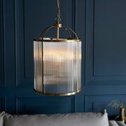 Freyza - Endon Lambeth Ribbed 4lt Lantern Antique Brass