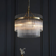Freyza - Endon Marietta 3lt Chandelier Antique Brass & Glass