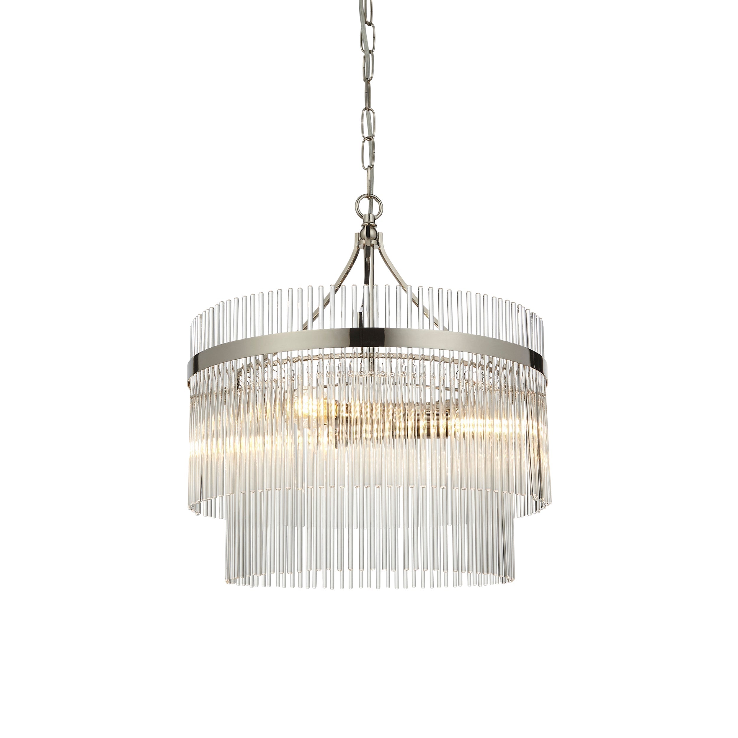 Lustre Freyza Endon Marietta à 3 lumières, nickel brillant