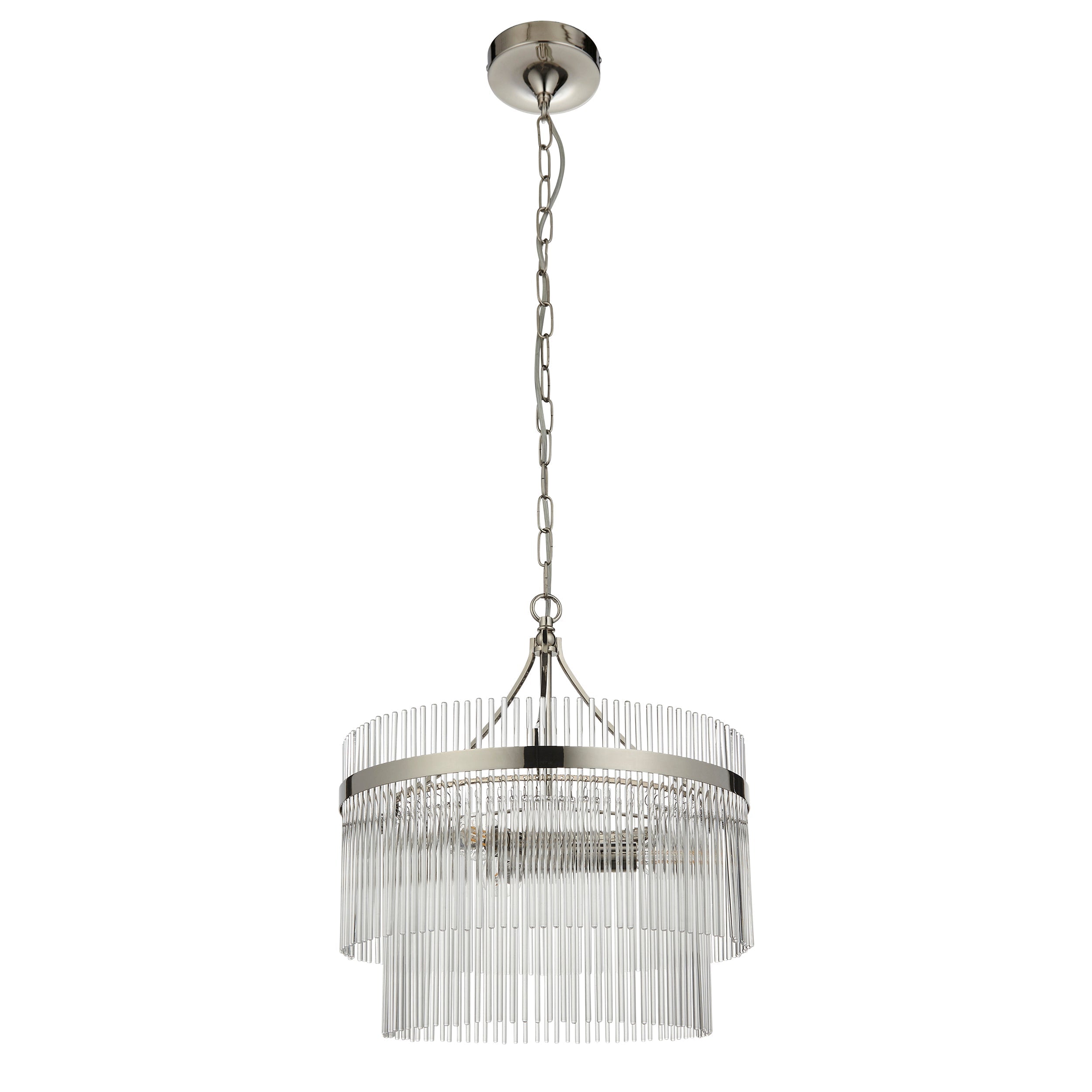 Lustre Freyza Endon Marietta à 3 lumières, nickel brillant