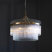 Freyza – Lustre Endon Marietta 5 lumières en laiton antique et verre