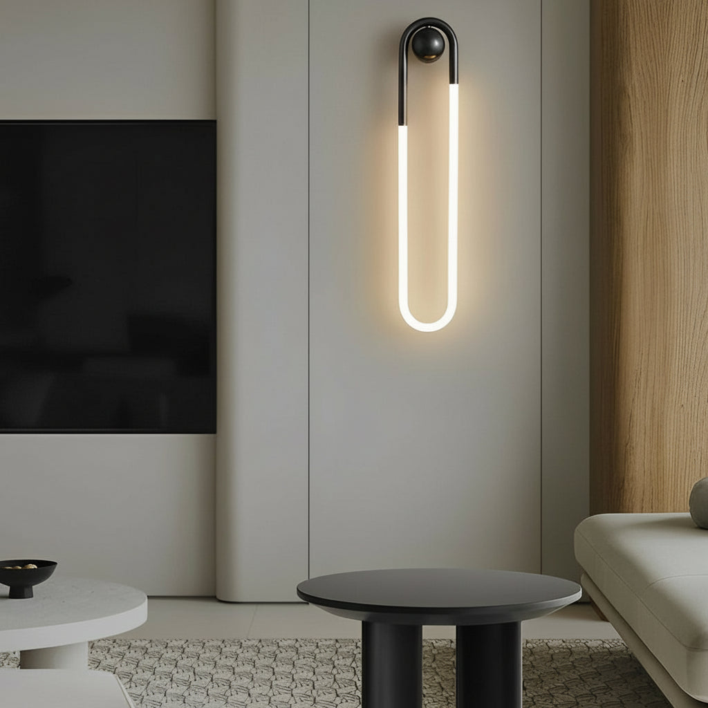 Freyza - Nordische Minimalistische Messing LED Wandleuchte – Lineare Nachttisch-Wandlampe (3-Farben Dimmbar)
