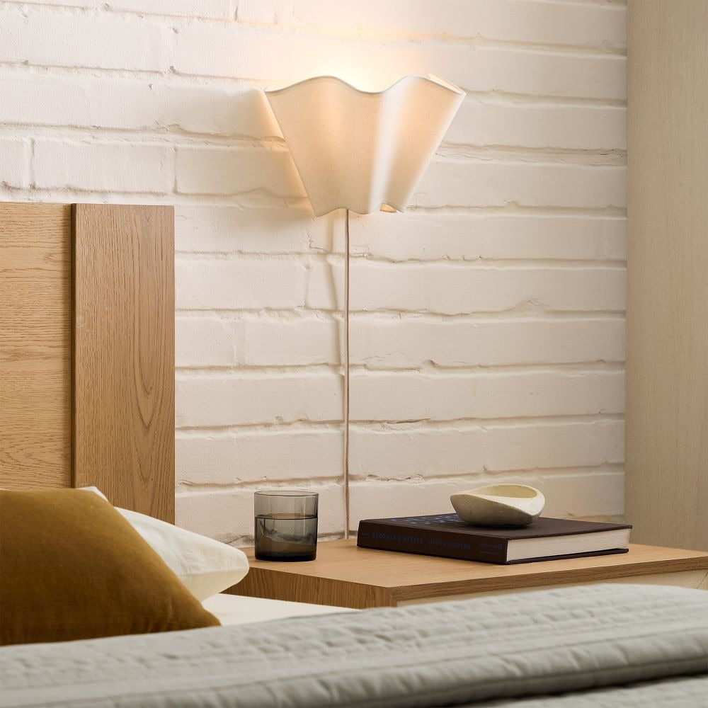 Freyza | Curve Scalloped Linen Wall Lamp