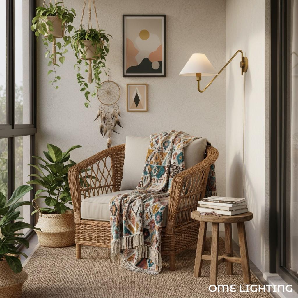 Freyza | Brass Fabric Wall Light – Bedroom Hallway