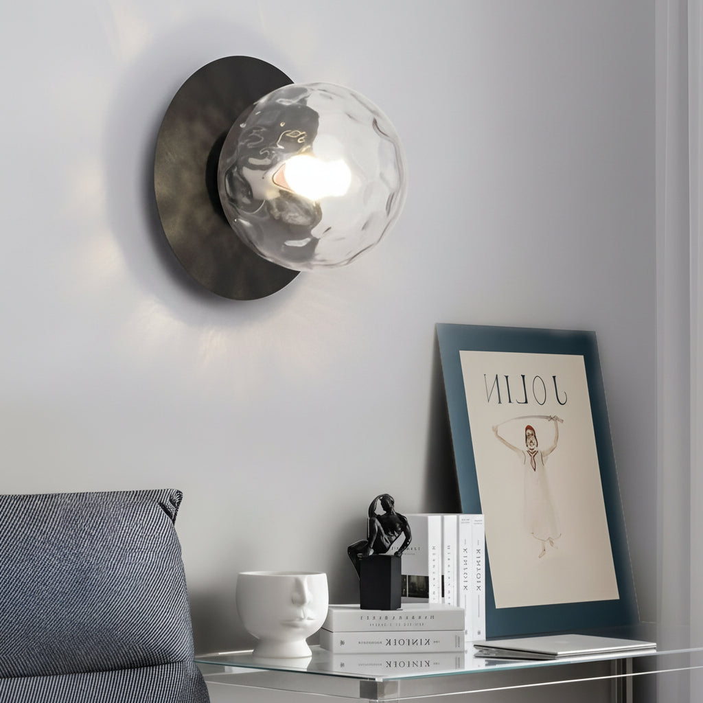 Freyza - LED Wall Sconce – Round Glass Ball Globe 12W Gold (15cm / 6in)