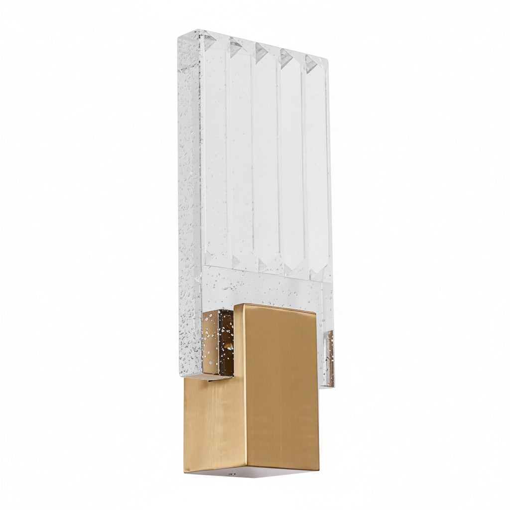 Freyza - LED Wall Sconce Light – Postmodern Crystal Gold Stainless Steel (33x13cm / 13x5in)