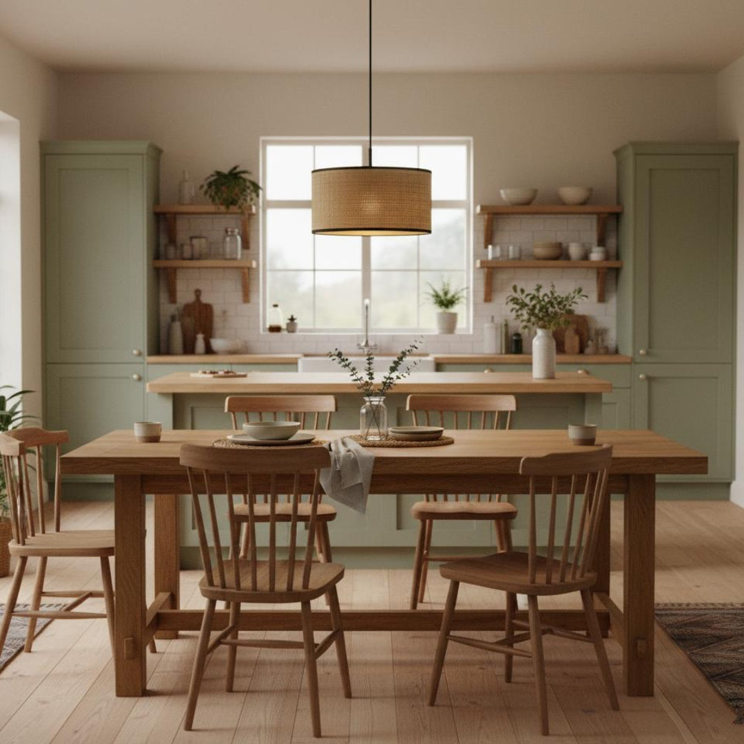 Freyza | Linen Pendant Light – Kitchen Dining Room