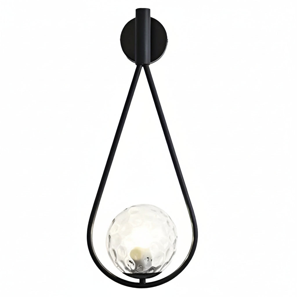 Freyza - LED Wall Sconce – Water Drop Nordic Glass & Iron Lamp (23cm / 9in)