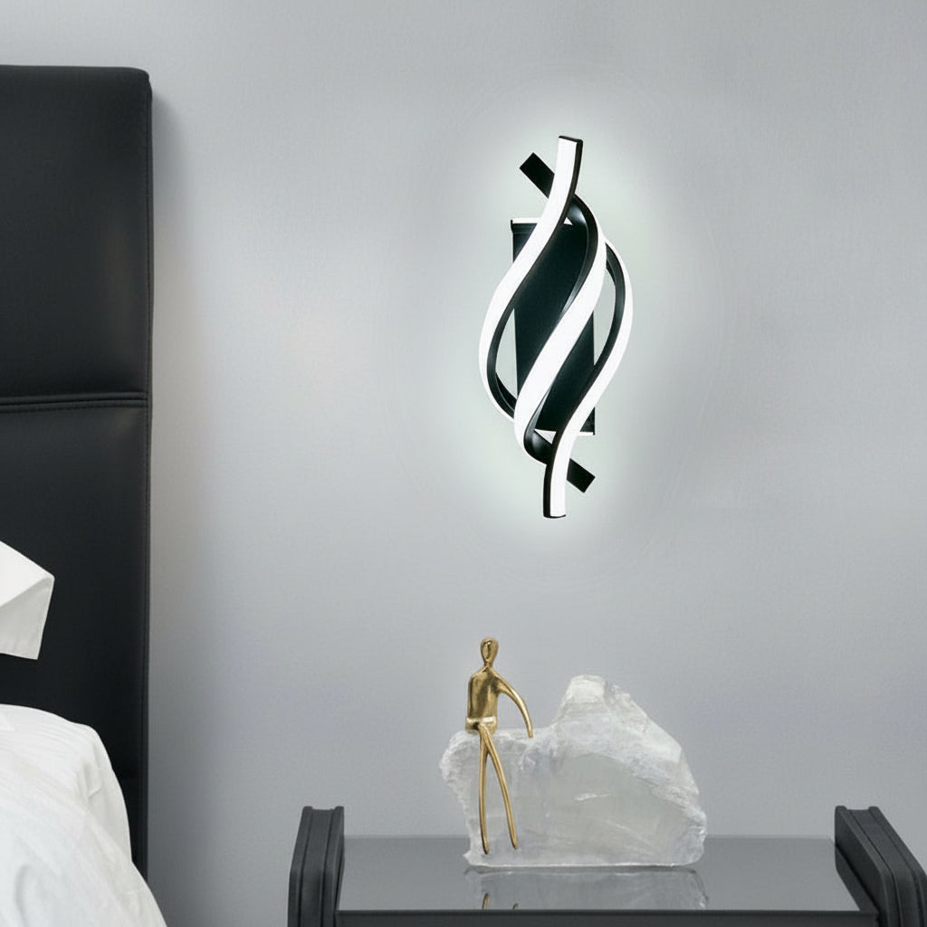 Freyza - Spiral Wall Sconce Helix DNA Metal Acrylic 22W 33cm / 13in 3-Color Dimmable