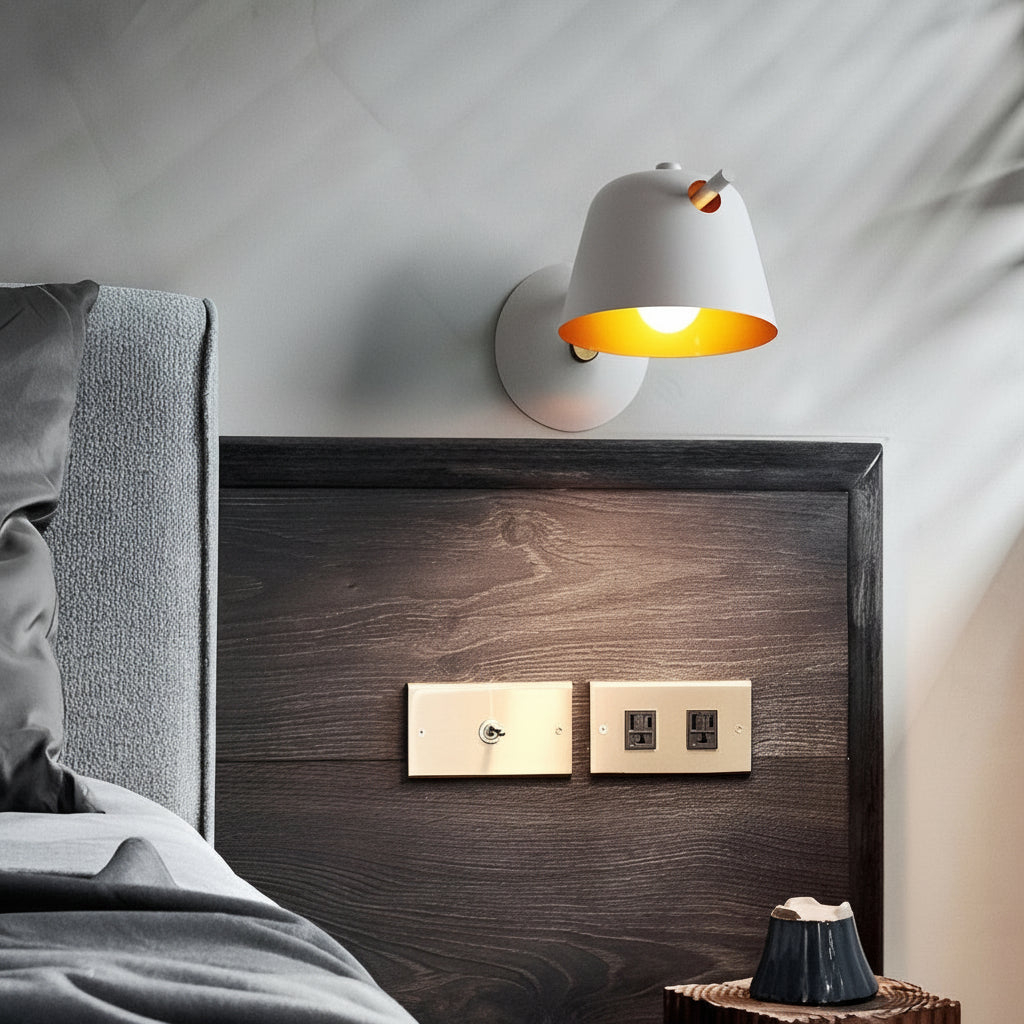Freyza - Metal Wall Sconce – Nordic Hat Style Matte Iron E27 (15x28cm)