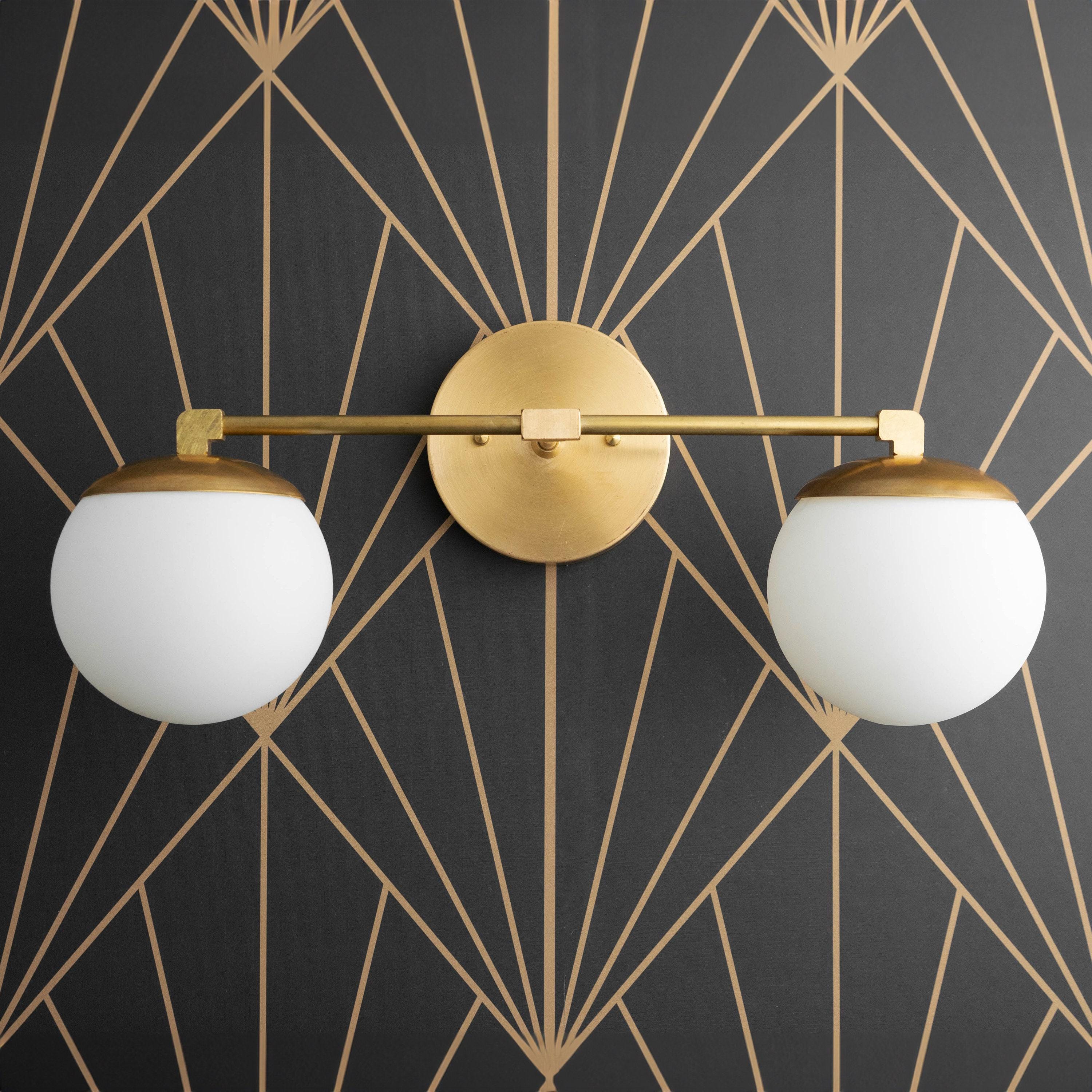 Freyza | Brass Glass Wall Sconce – Living Room Hallway