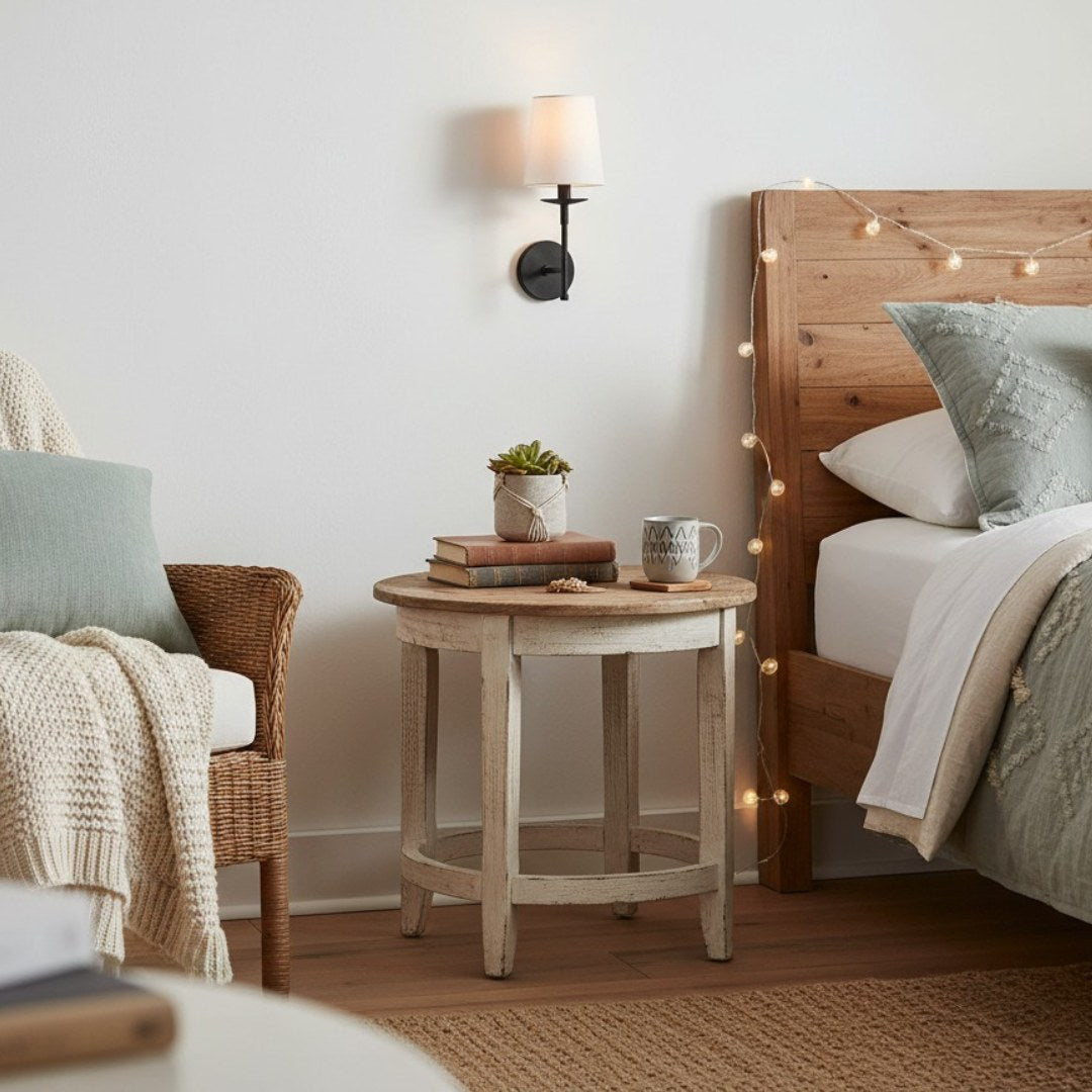 Freyza | Lodge Messing Stoff-Wandleuchte