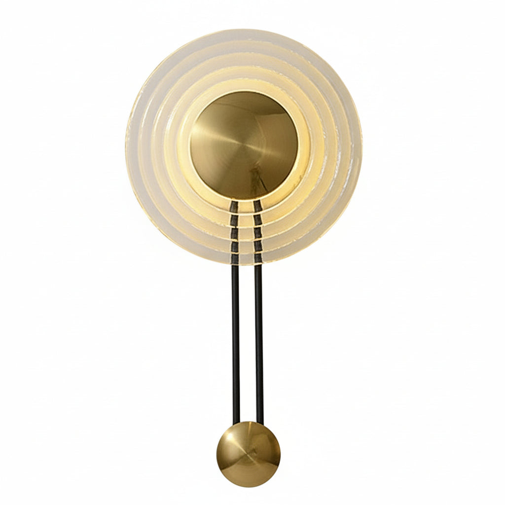 Freyza - Nordic Ripple Glass LED Wall Sconce – Modern Corrugated Circle Wall Light - Transparent/Amber
