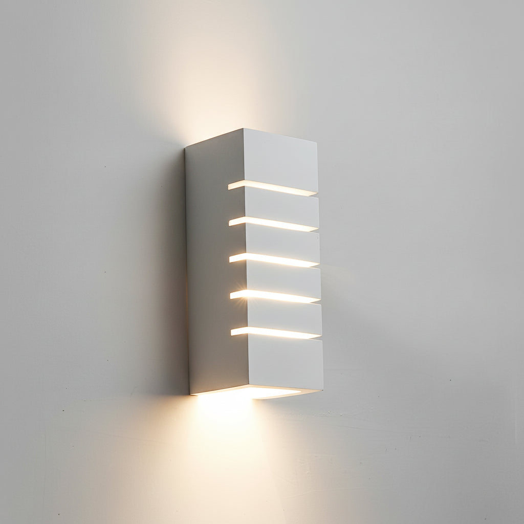 Freyza - Nordic Wall Sconce Rectangular Gypsum White G4 25cm / 10in Paintable Up Down Light