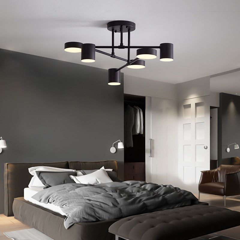 Plafonnier LED Freyza | Quor affleurant à 6 lumières noir et doré – chambre, couloir, cuisine
