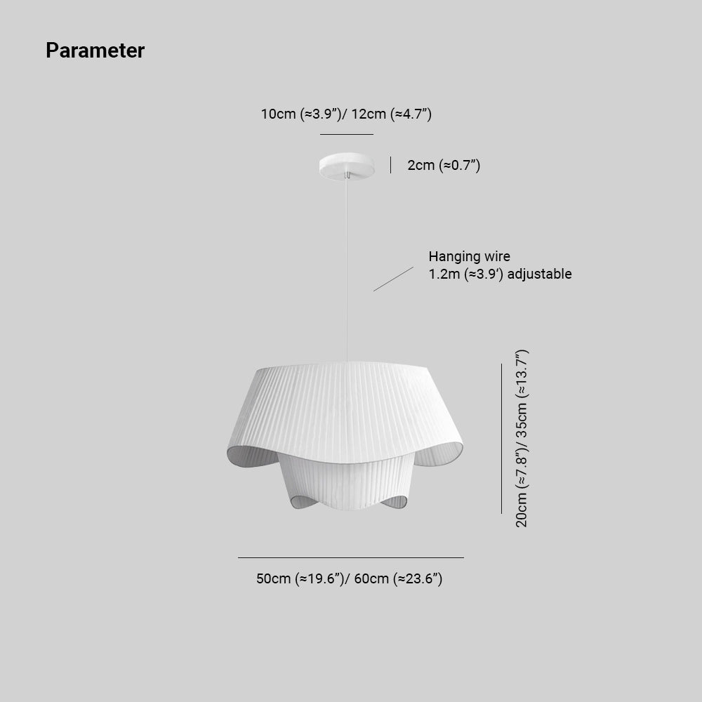 Freyza | White Fabric Pendant Light – Kitchen Dining Room
