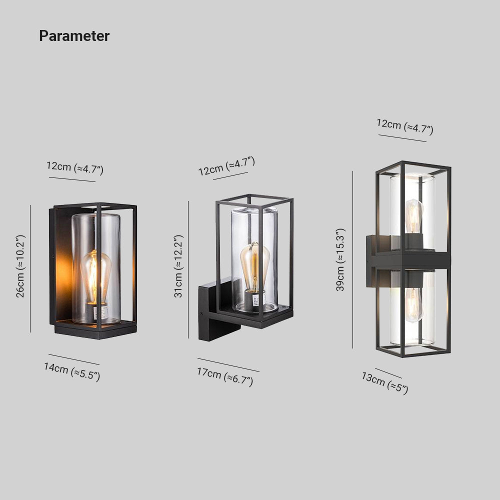 Freyza | Applique murale extérieure noire – Éclairage moderne pour jardin, porche et extérieur