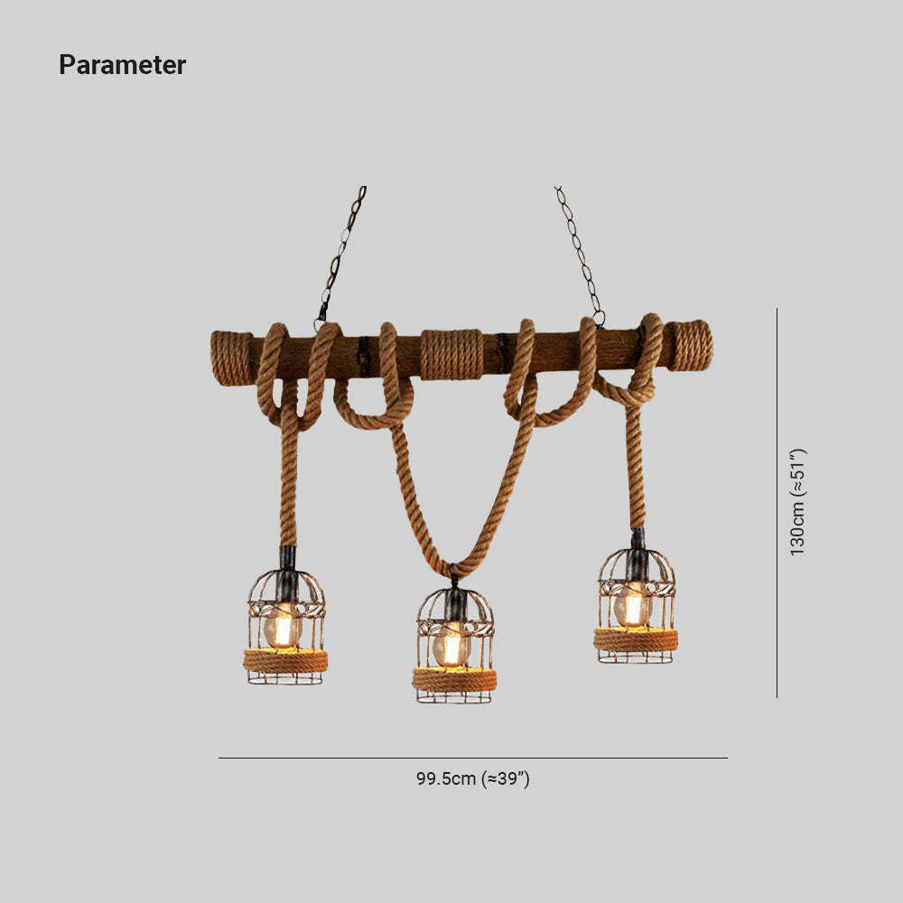 Freyza | 3-Light Wood Pendant Light – Vintage Kitchen Dining Room