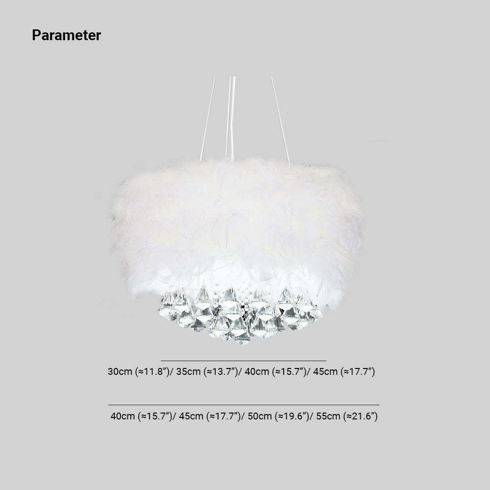 Freyza | Lustre en cristal blanc – Salle à manger et salon modernes