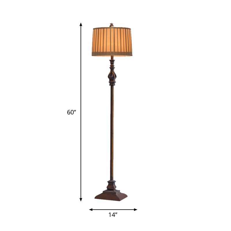 Freyza | Lampadaire en résine et tissu – Salon ou chambre au style vintage