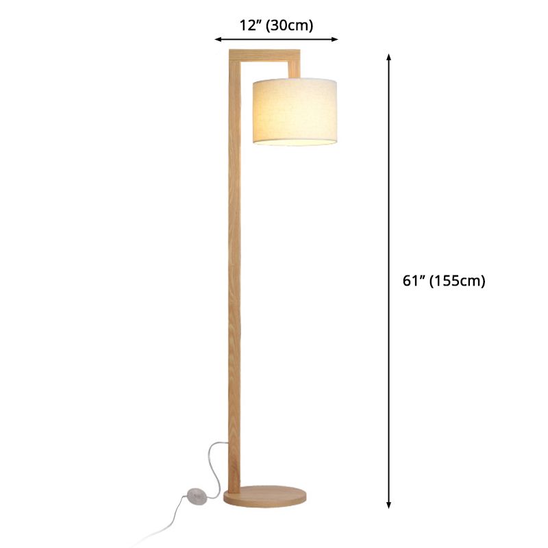 Freyza | Lampadaire en tissu et bois – Salon, chambre