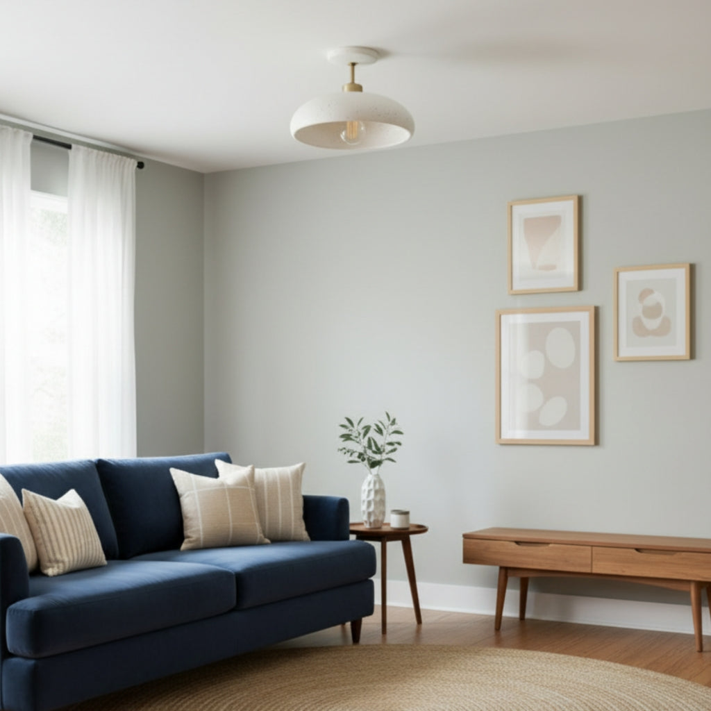 Freyza | Messingfarbene keramische Deckenleuchte – Schlafzimmer Wohnzimmer