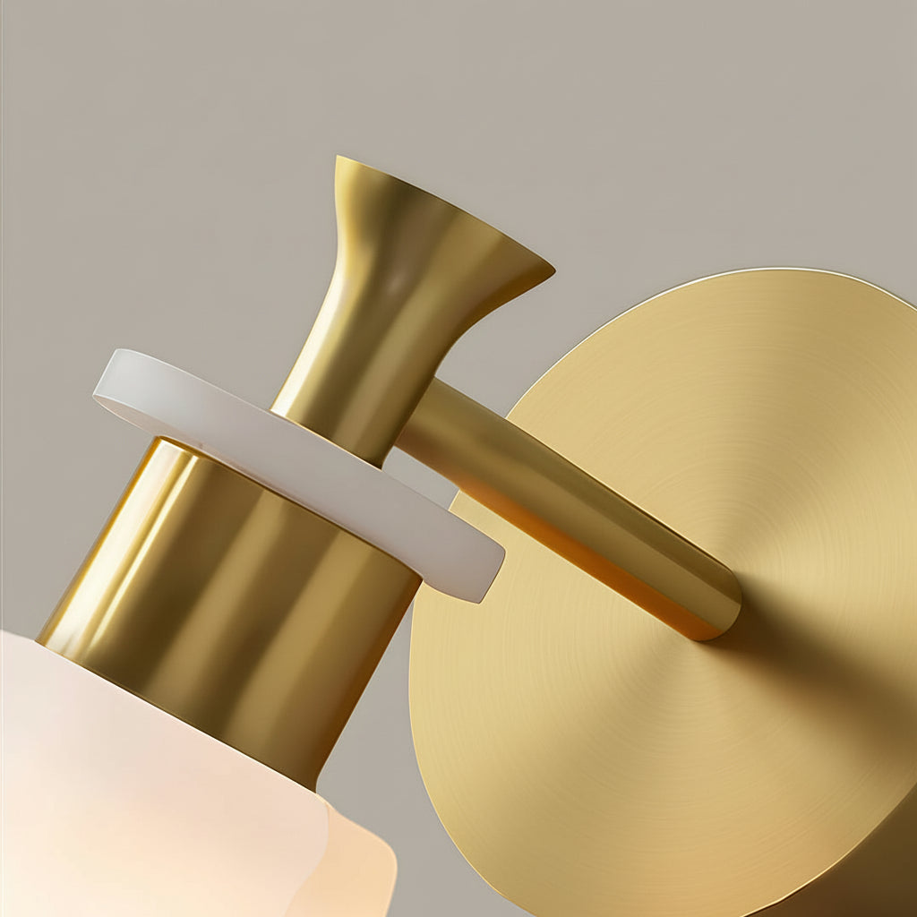 Freyza - LED Wall Sconce – Minimalist Brass Natural White Marble E14 (12x12x25cm)