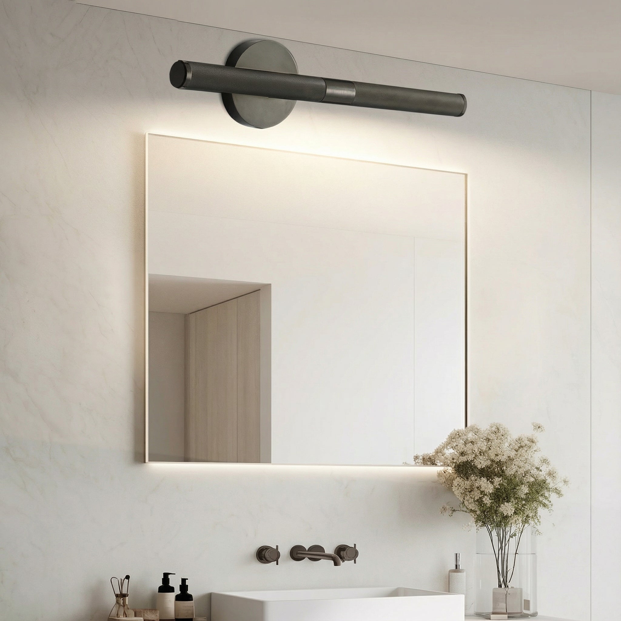 Freyza - LED Vanity Light Bar Swivel Wall Sconce Knurled Iron Aluminum 46cm / 18in