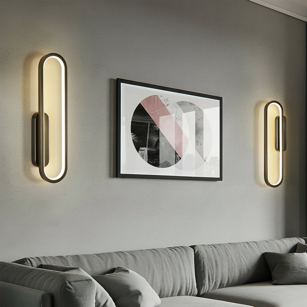 Freyza - LED Wall Sconce Light – Oval Minimalist Aluminum Silicone (40cm / 15.7in)
