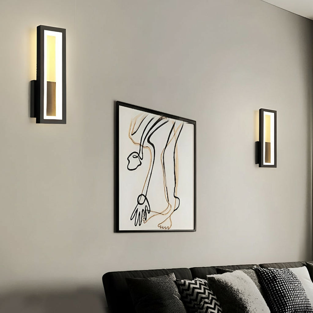 Freyza - Modern Linear LED Wall Sconce – Minimalist Iron & Acrylic Rectangular Wall Light