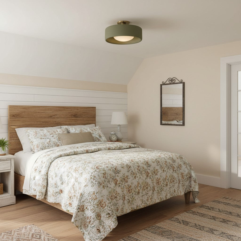 Freyza | Kiln Porcelain Drum Ceiling Light