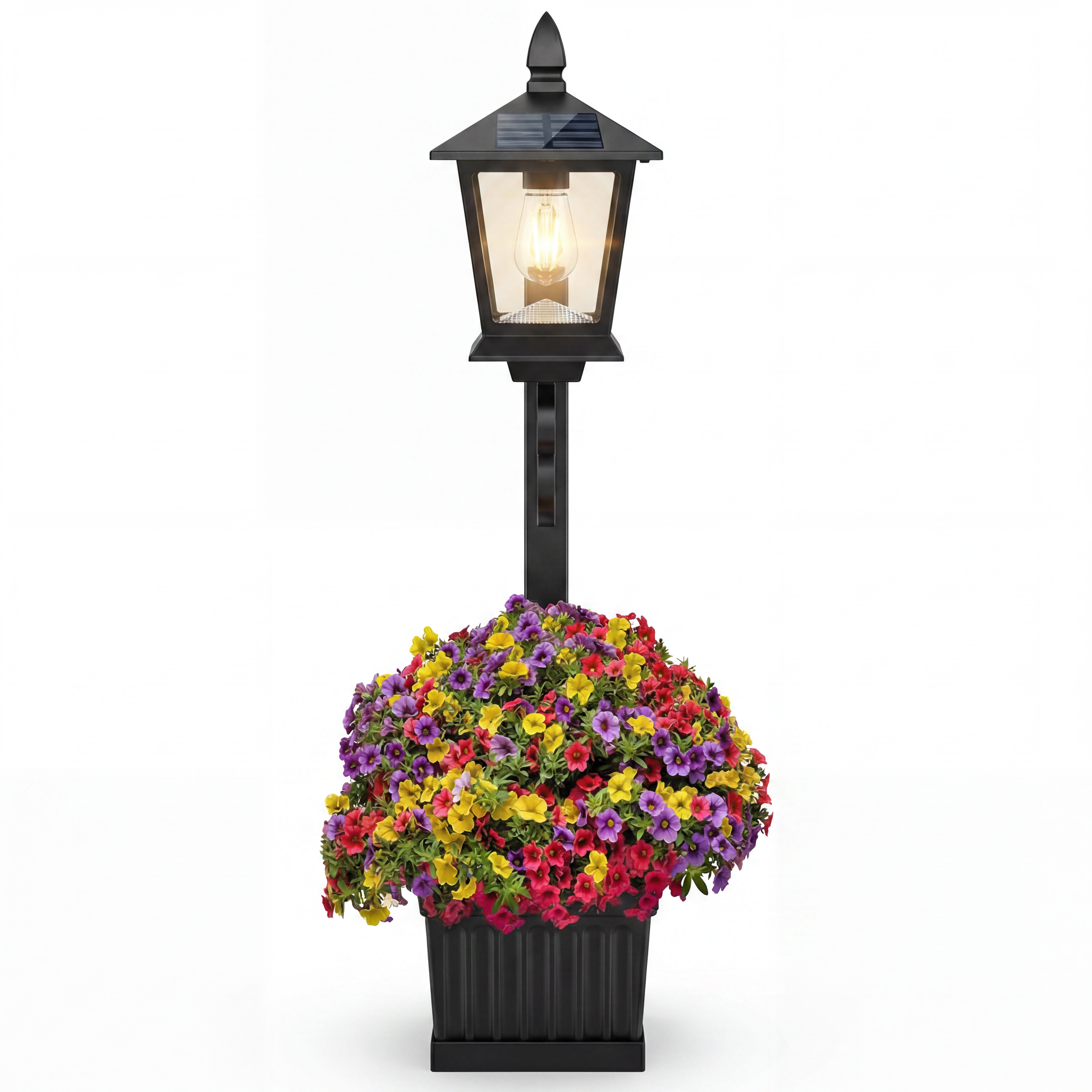 Freyza - Stylish Solar Garden Light With Planter & Automatic Dusk Feature