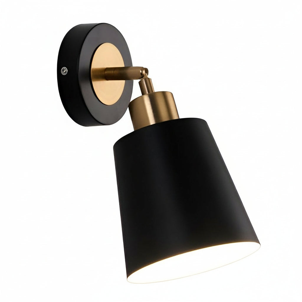 Freyza - LED Wall Sconce – 3-Step Dimming Nordic Adjustable Black Iron (13x18cm)