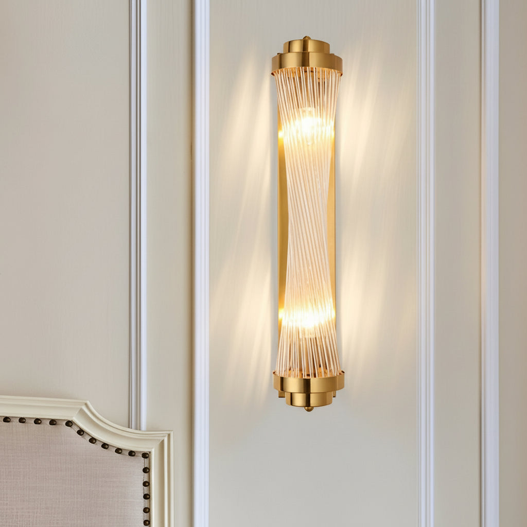 Freyza - LED Wall Sconce – Adjustable Crystal & Gold Nordic Lamp (41cm / 16in)