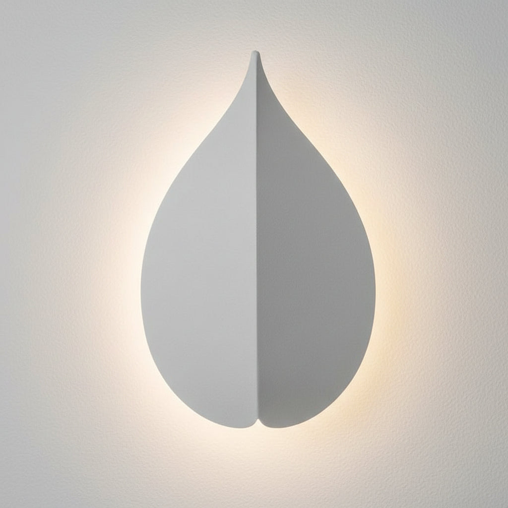 Freyza - LED Wall Sconce – Leaf Shaped Geometric Iron Acrylic Black White (Integrated LED & 15x25cm)