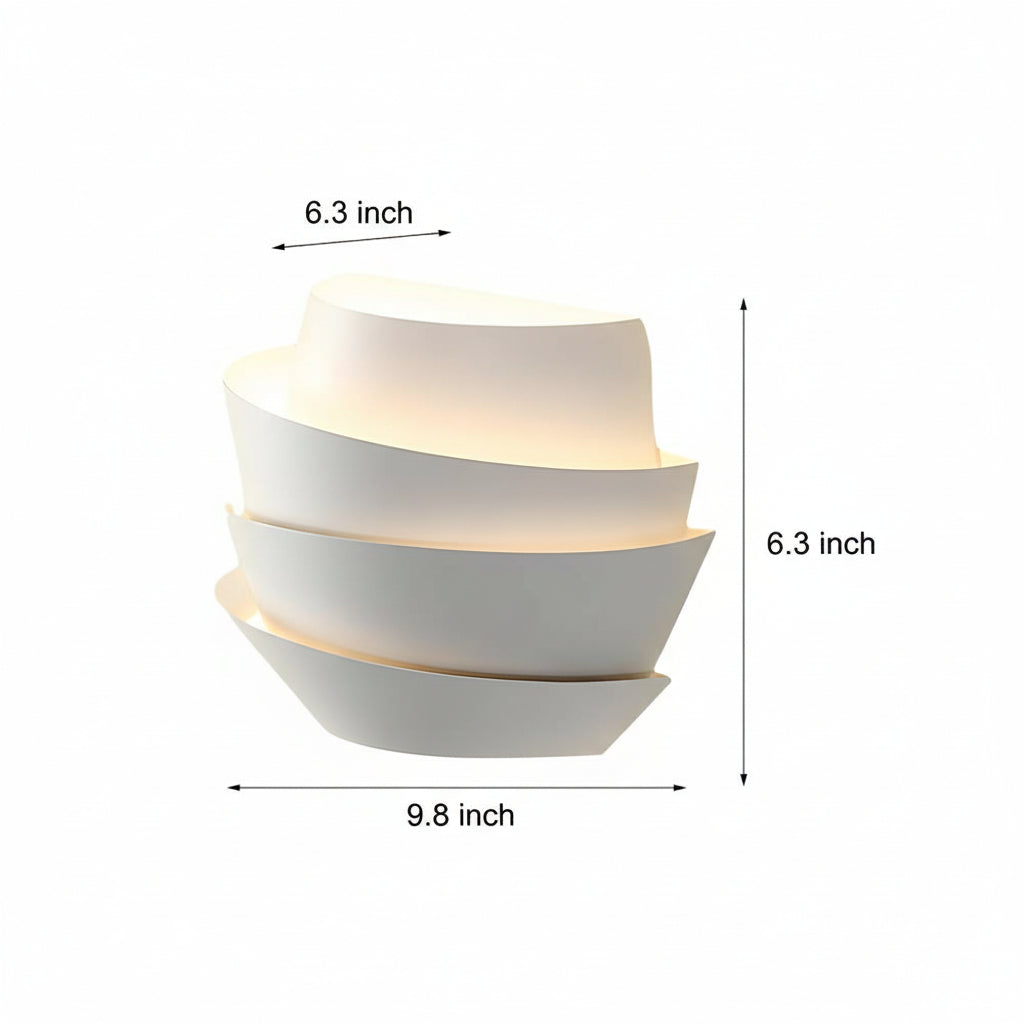 Freyza - Modern White Layered Wall Sconce – Half-Cylinder Iron 2-Light (G9 & 10x30cm)
