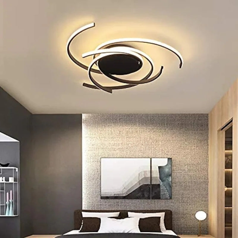 Freyza | Plafonnier affleurant noir et blanc à plusieurs lumières – Moderne pour chambre, couloir et cuisine