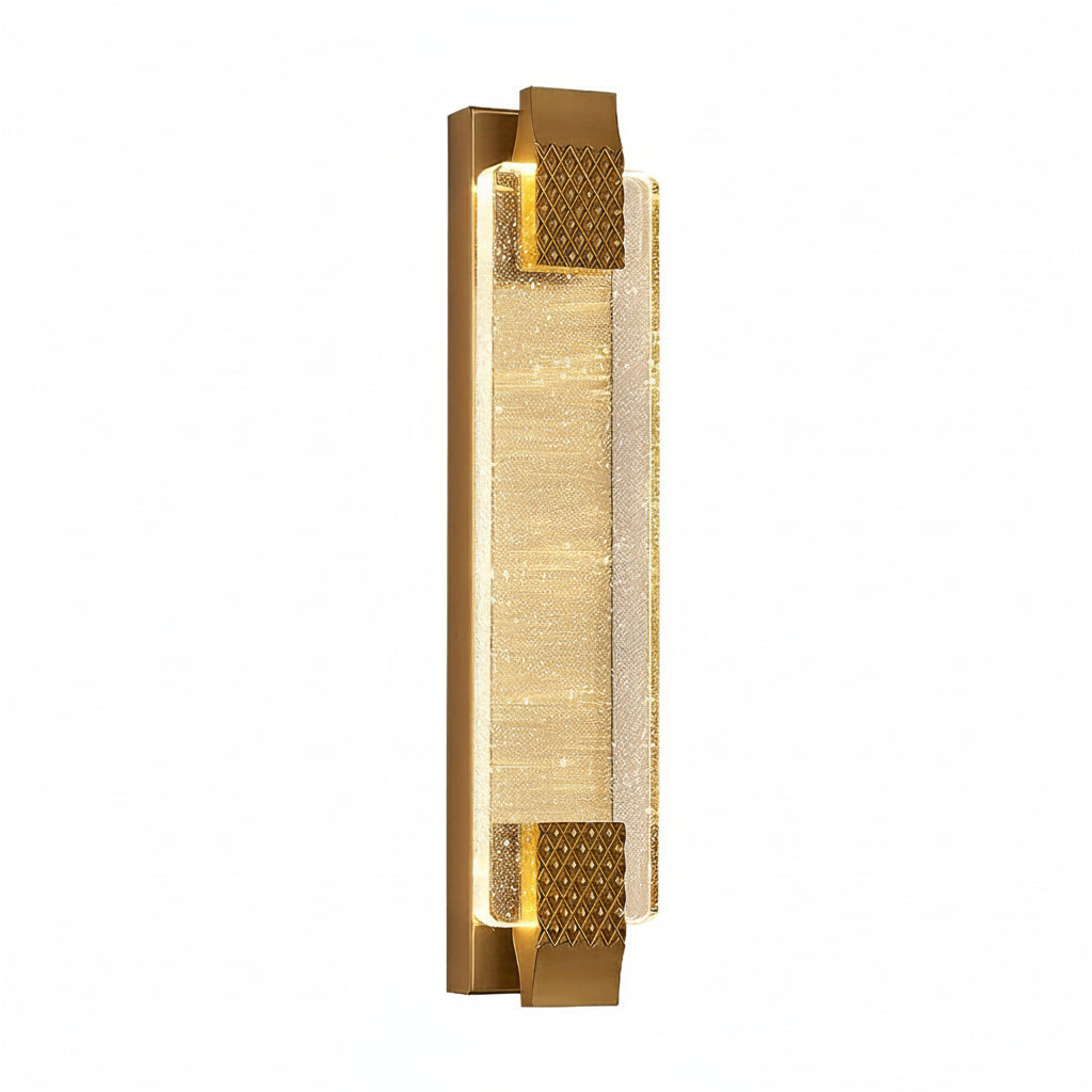 Freyza - Modern Crystal Bubble LED Wall Sconce – Luxury 3-Color Dimmable Strip Lamp (Black/Gold)