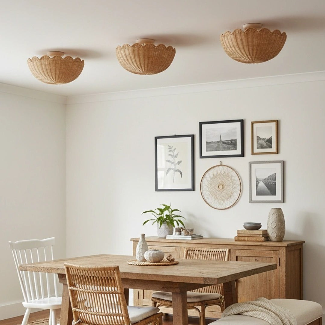 Freyza | Rattan-Deckenleuchte – Schlafzimmer, Wohnzimmer