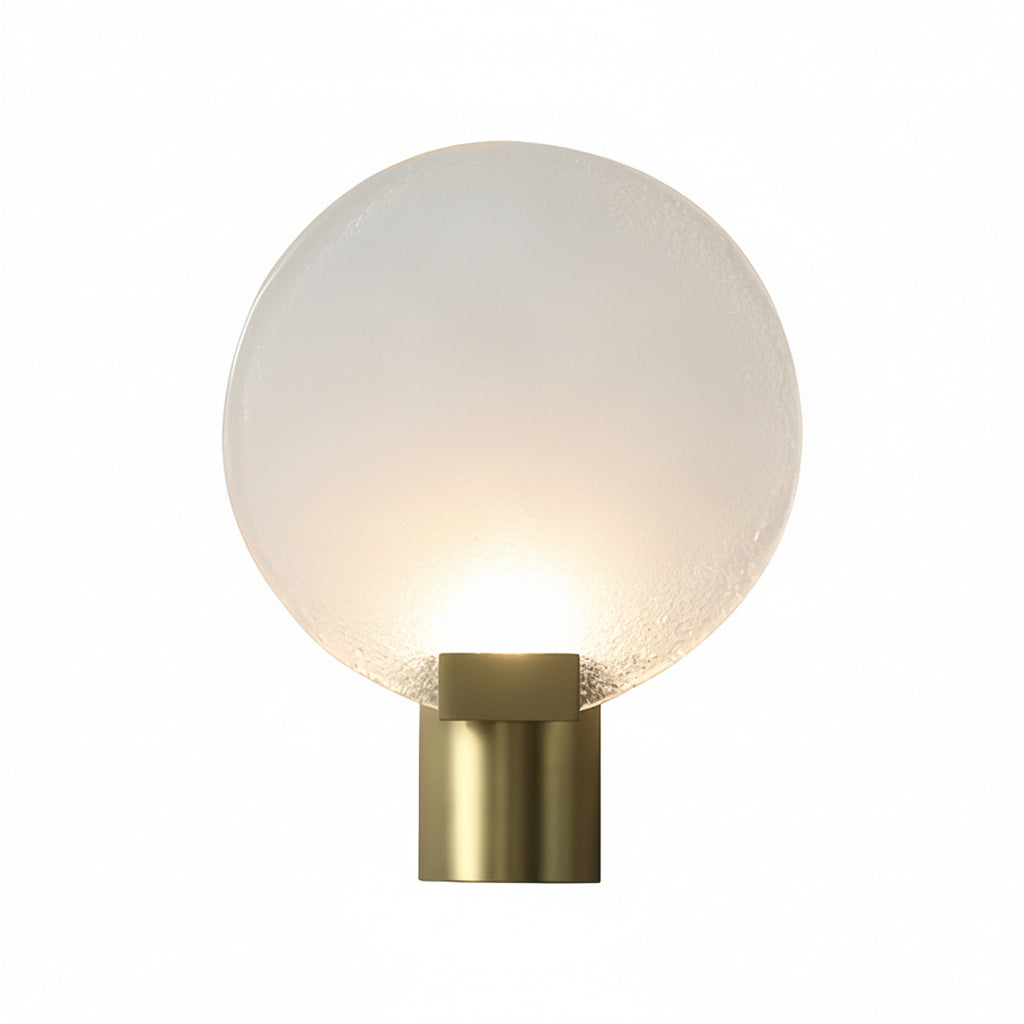 Freyza - LED Wall Sconce Light – Round Minimalist Glass Gold Metal (25cm / 9.8in)