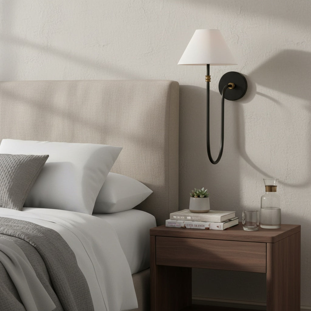 Freyza | 1-Light Fabric Wall Light – Bedroom Hallway