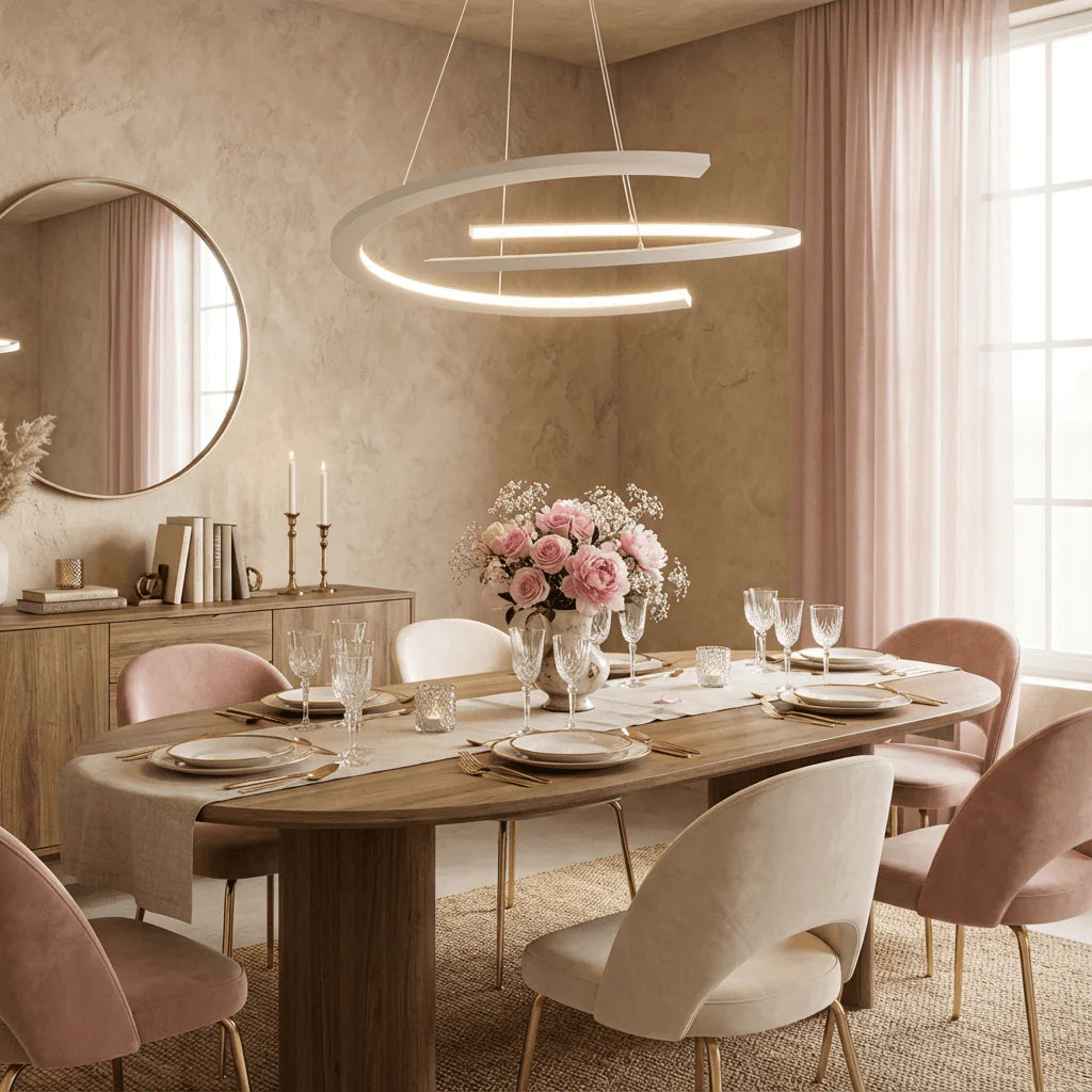 Freyza - Sleek Modern Geometric LED Chandelier with Floating Rings