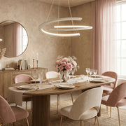 Freyza - Sleek Modern Geometric LED Chandelier with Floating Rings