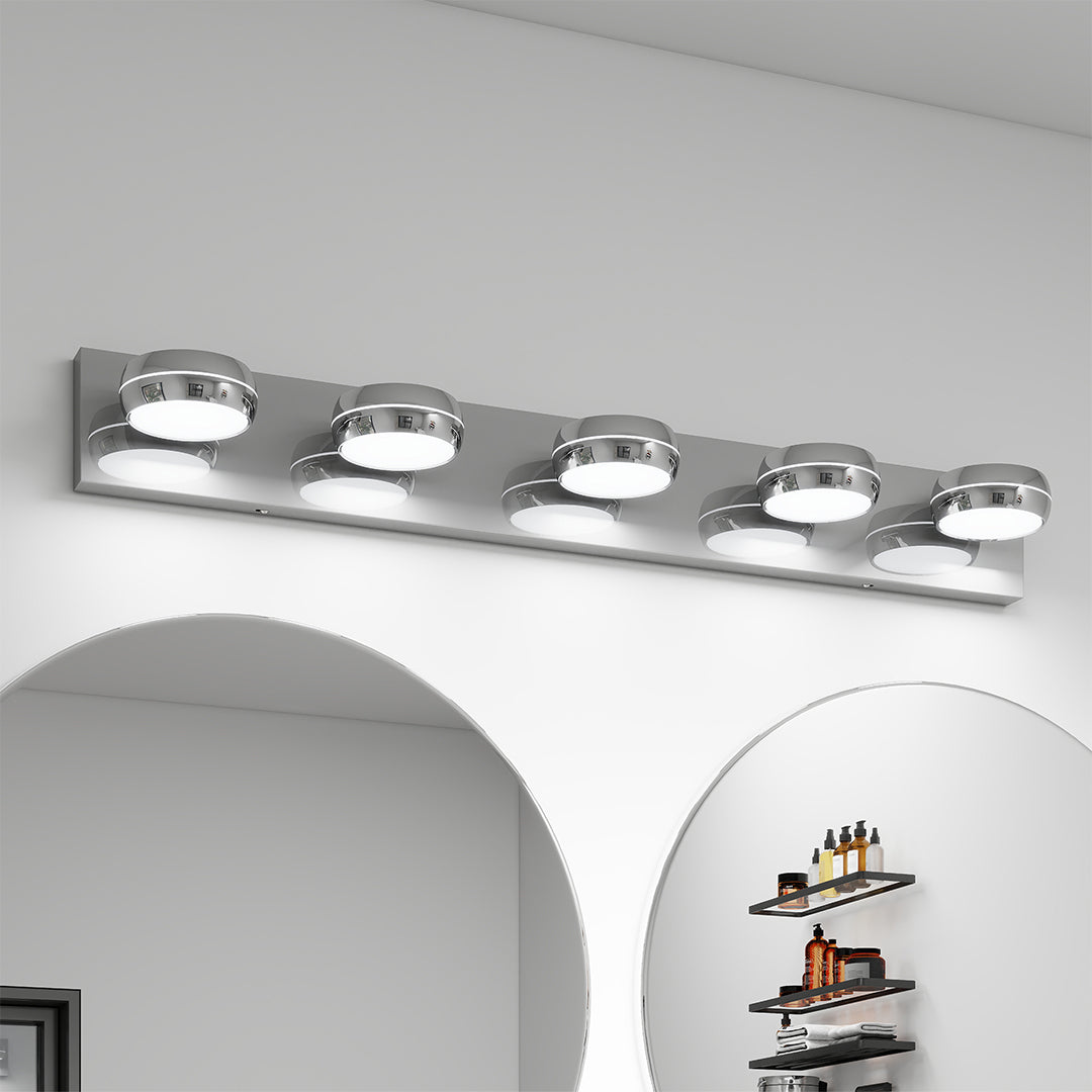Freyza - Bathroom Vanity Light LED Minimalist Chrome Aluminum 3-6 Heads 6000K Cool White