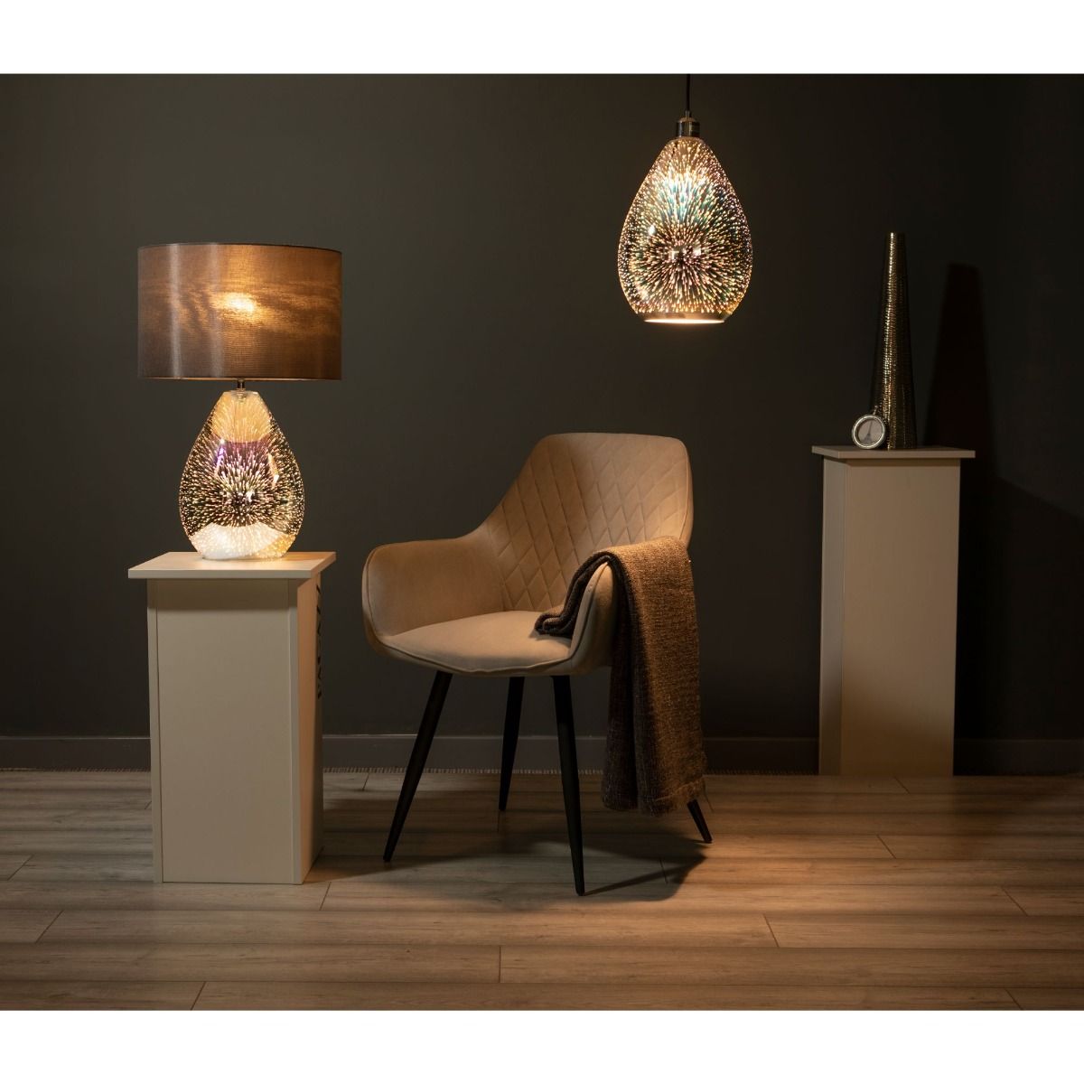 Galleria | Elegant Smoked Glass Contemporary Table Lamp 3