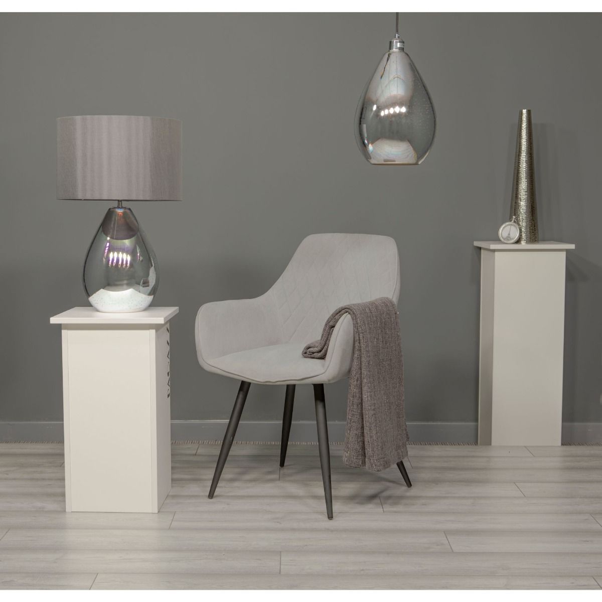 Galleria | Elegant Smoked Glass Contemporary Table Lamp 4